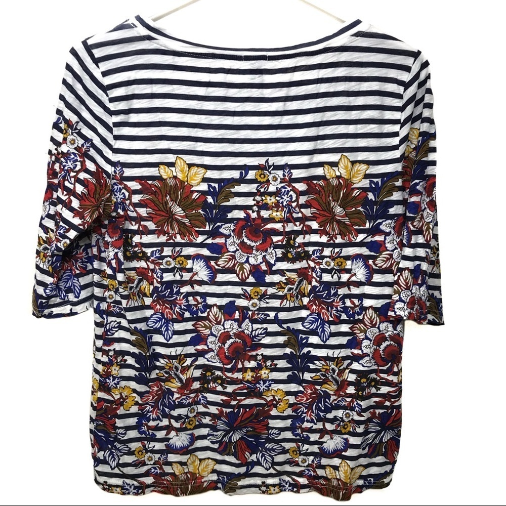 J Crew floral striped tee size small style 44418 - Picture 5 of 7